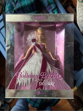 Bob Mackie Pink Holiday Barbie Collectible Display Back